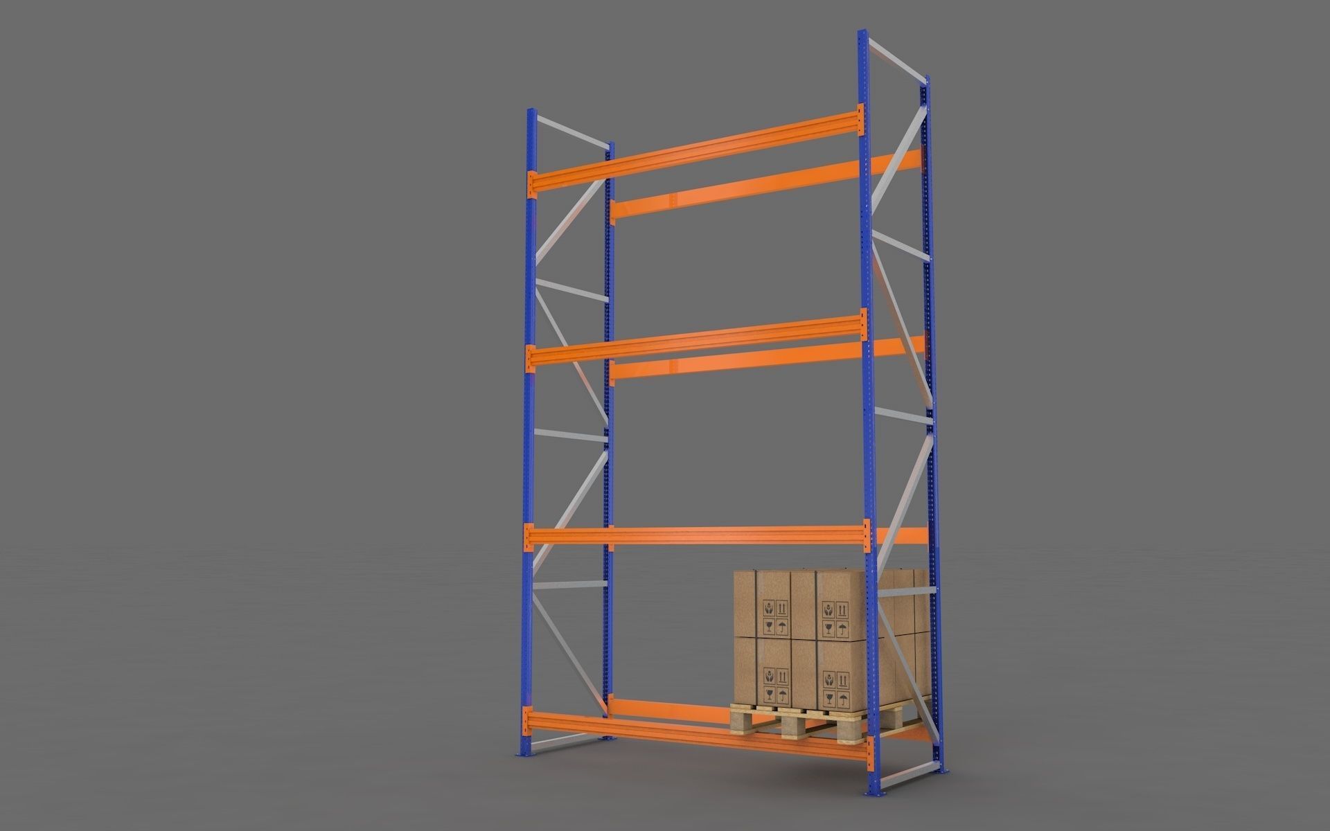 Warehouse Rack and Pallet 3D model_14