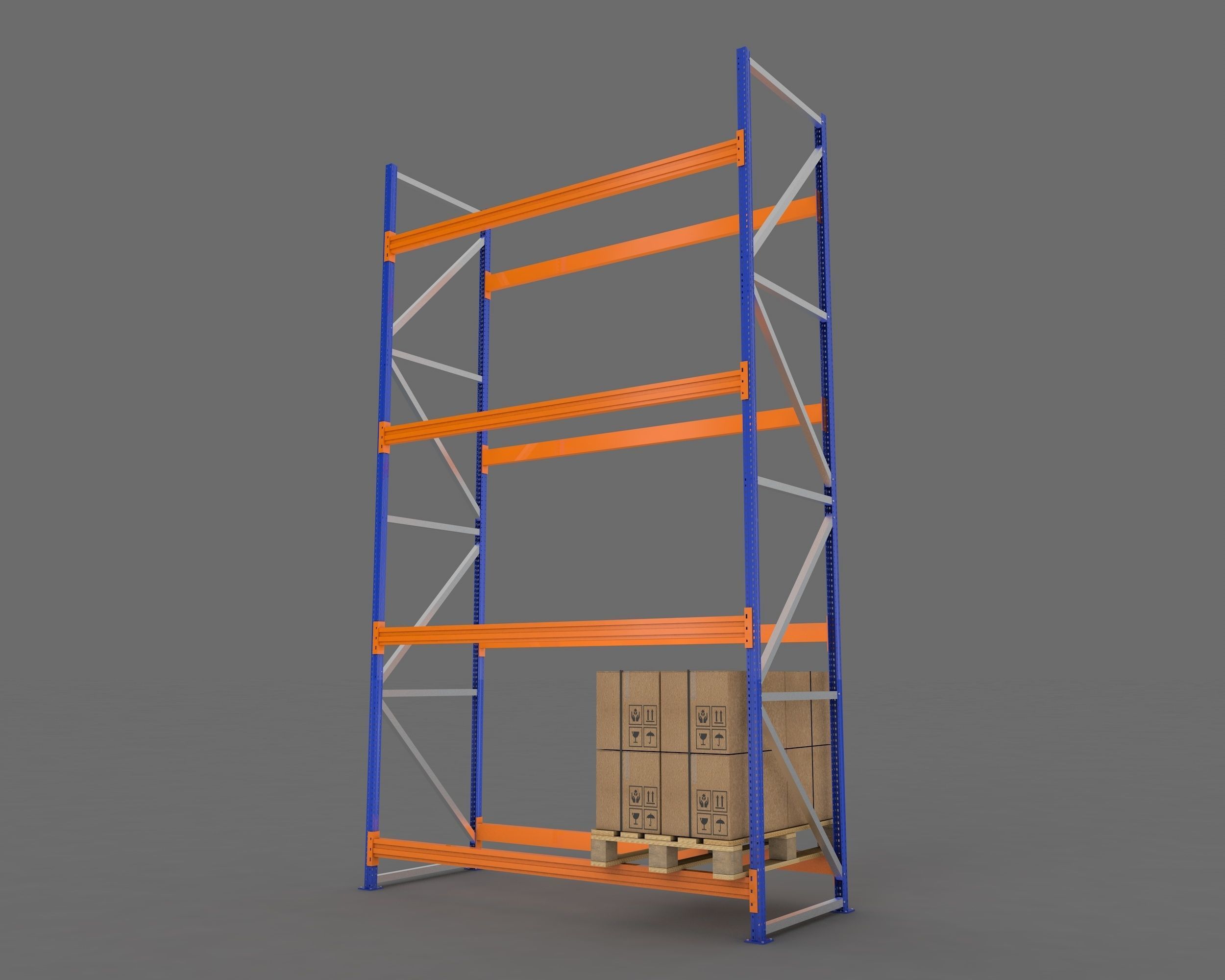 Warehouse Rack and Pallet 3D model_15