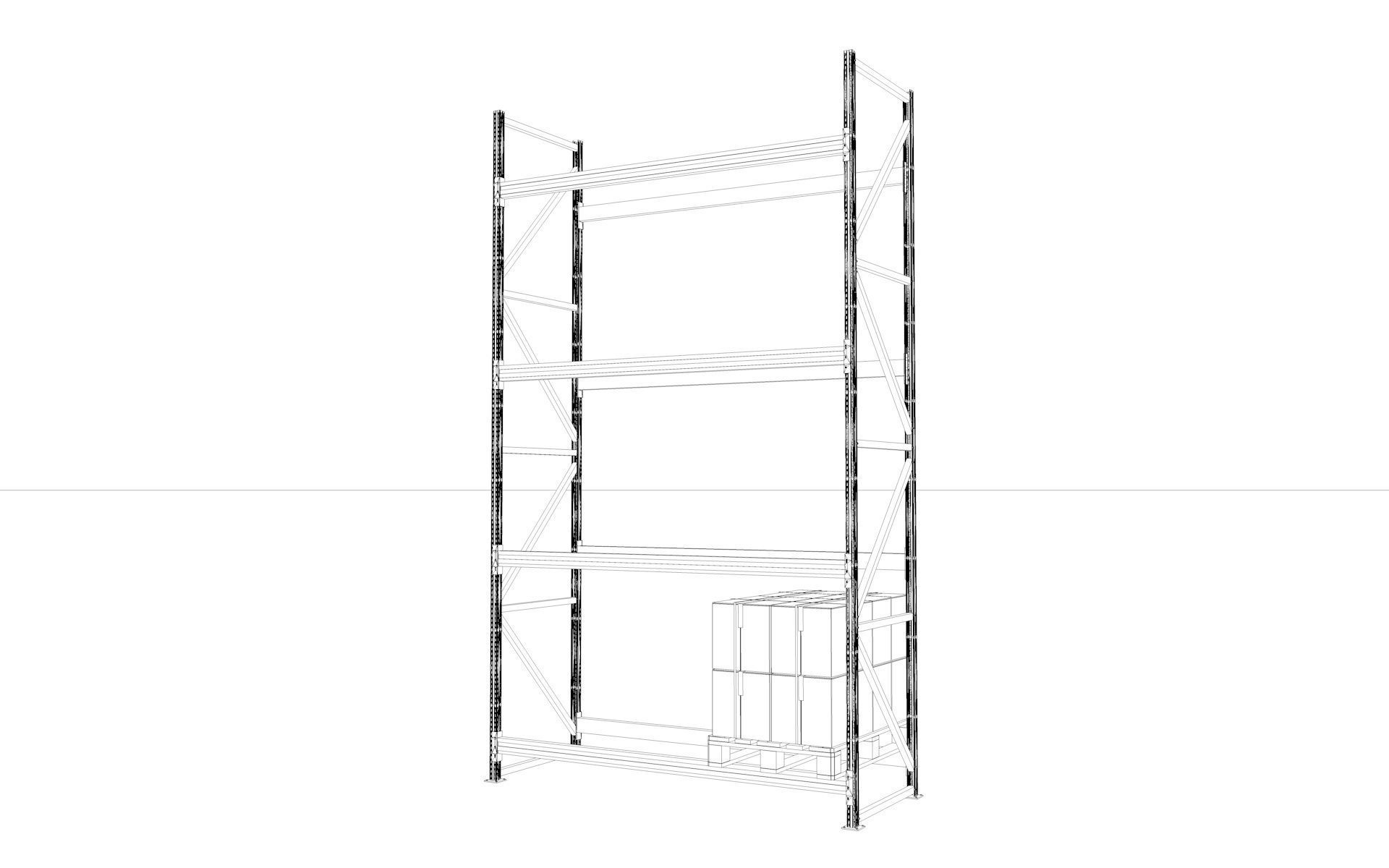 Warehouse Rack and Pallet 3D model_16