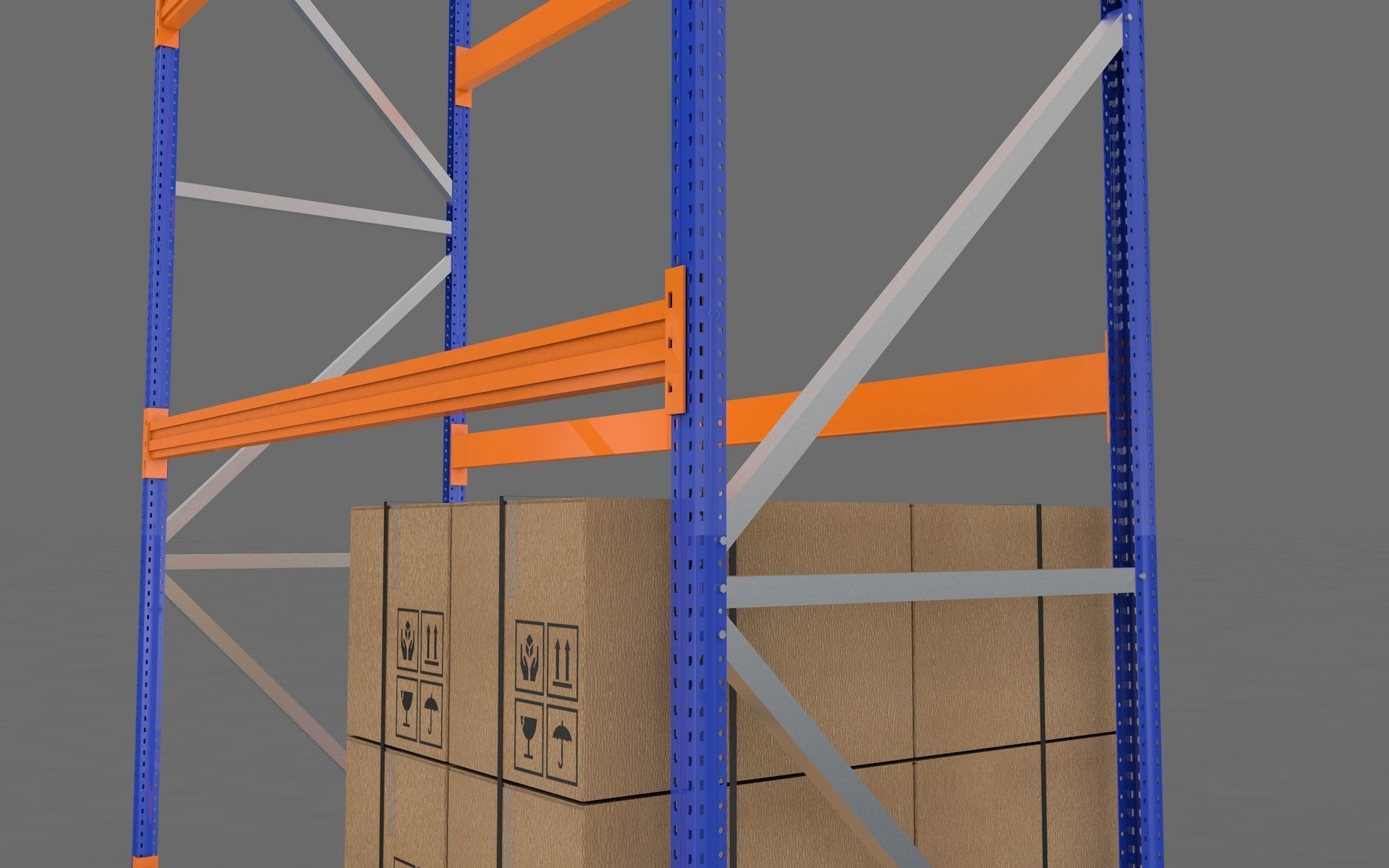 Warehouse Rack and Pallet 3D model_7