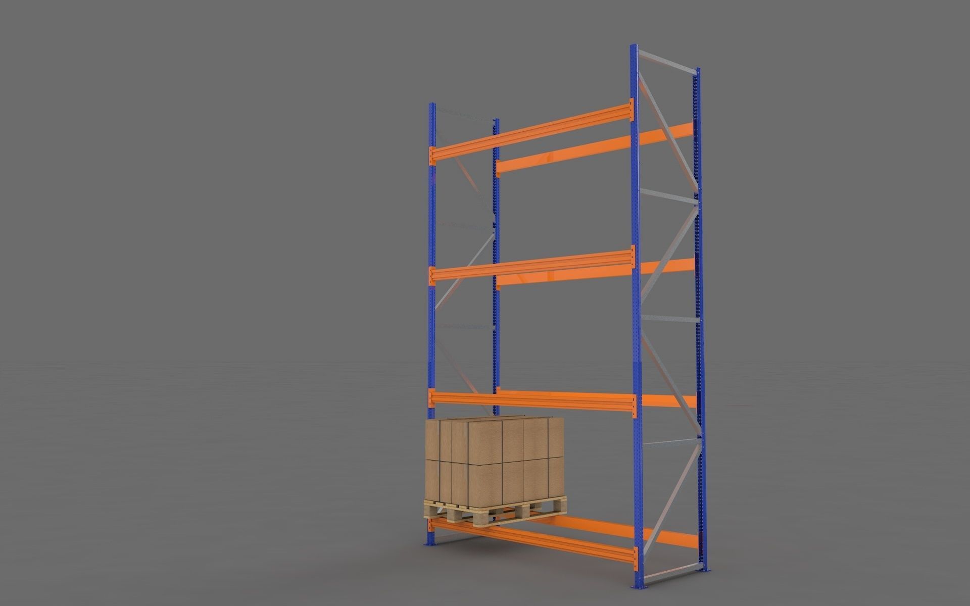 Warehouse Rack and Pallet 3D model_3