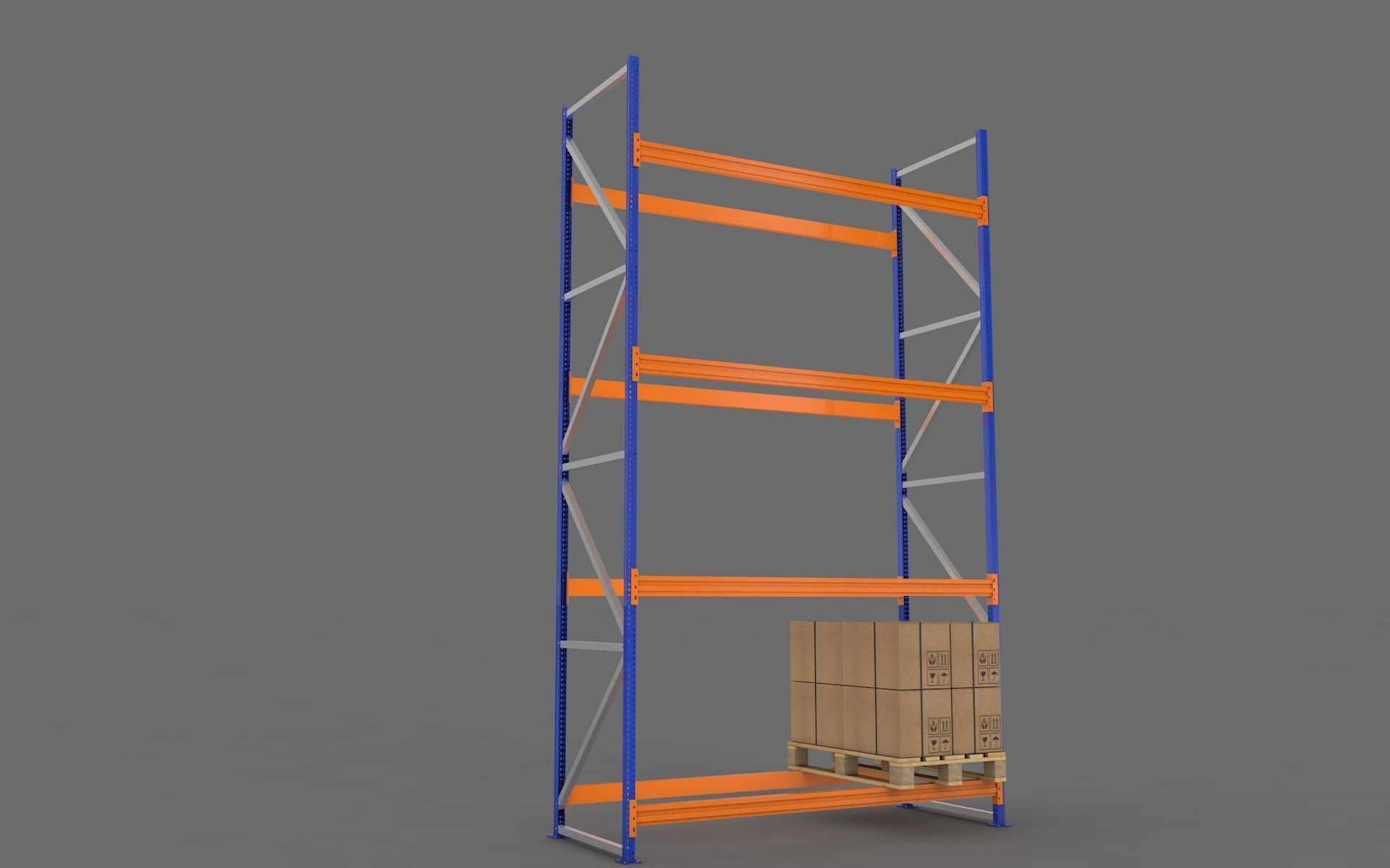 Warehouse Rack and Pallet 3D model_4