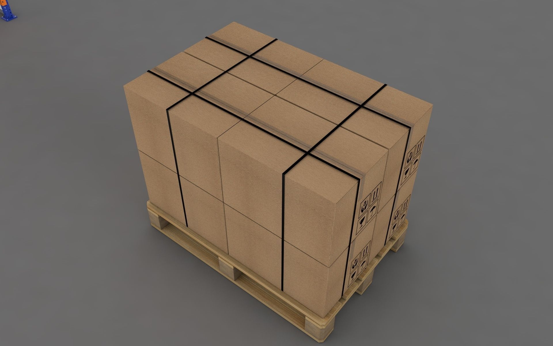 Warehouse Rack and Pallet 3D model_13