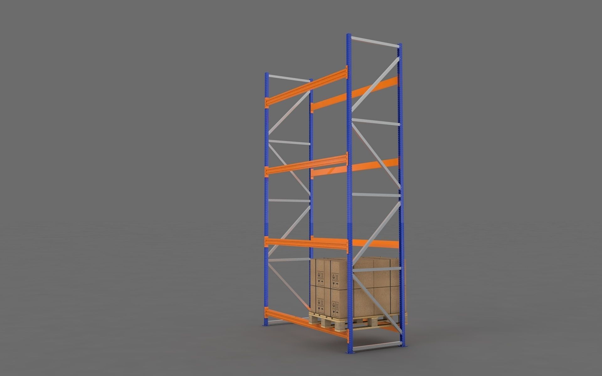 Warehouse Rack and Pallet 3D model_1