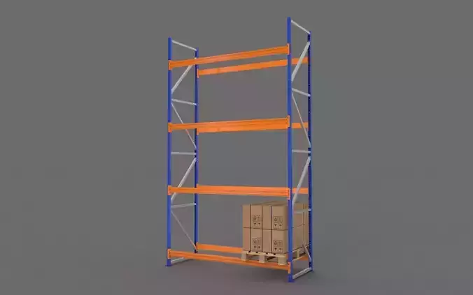 Warehouse Rack and Pallet 3D model