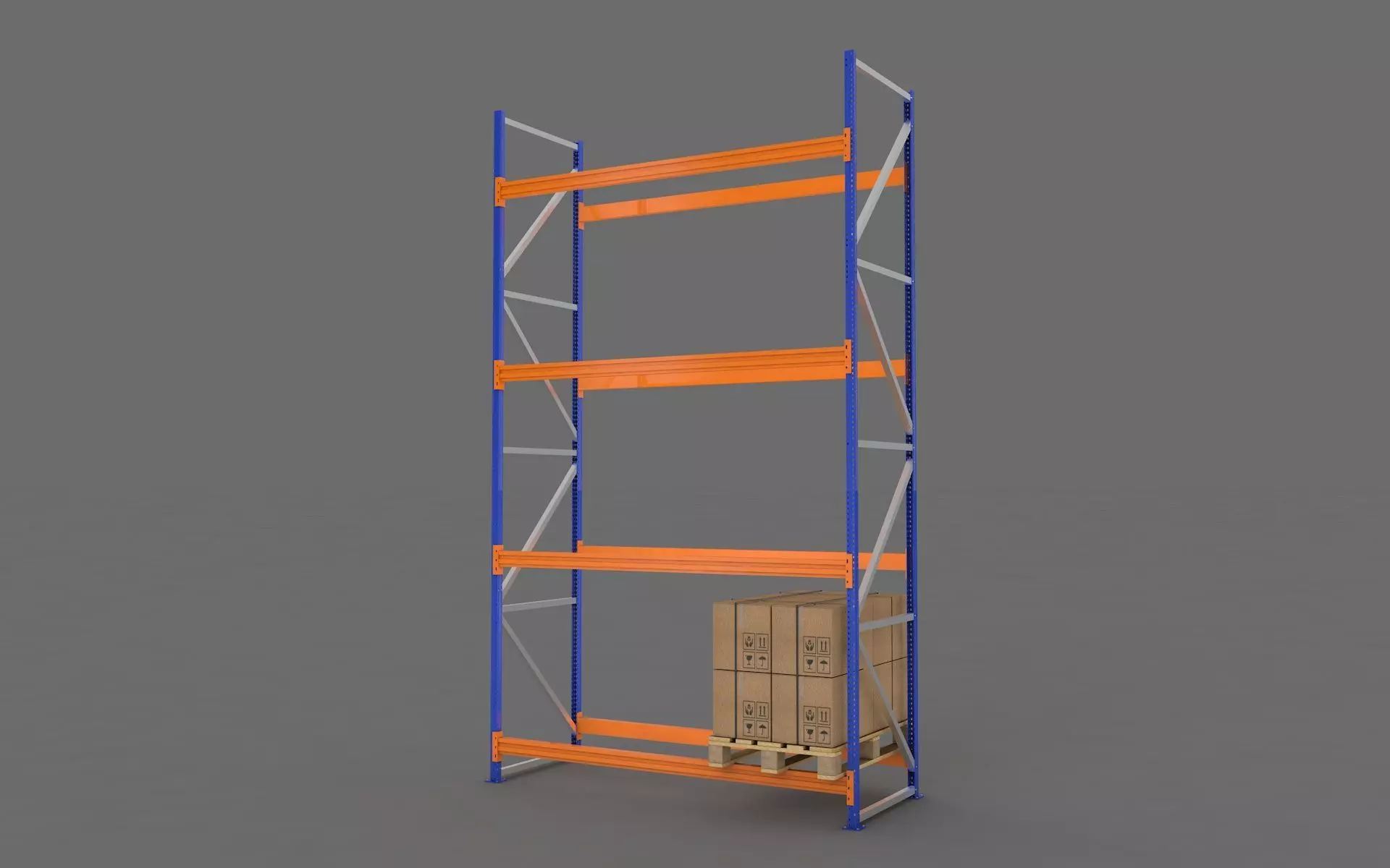 Warehouse Rack and Pallet 3D model_0