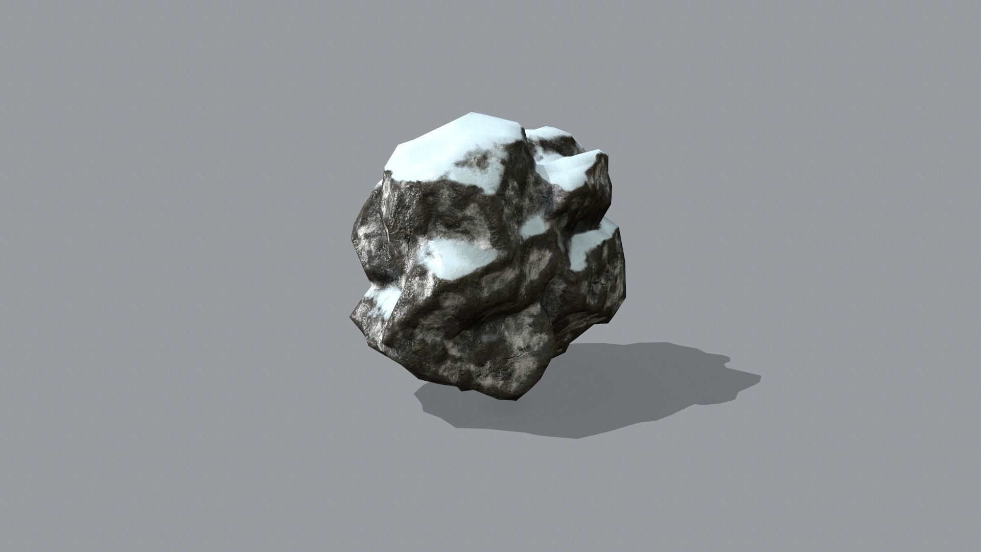 Rock Set with snow Low-poly 3D model_16
