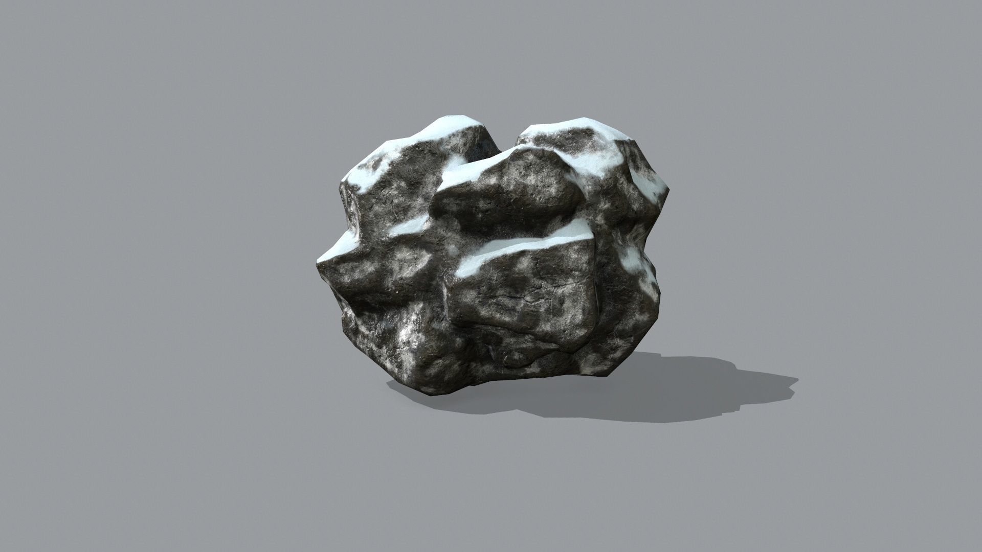 Rock Set with snow Low-poly 3D model_15