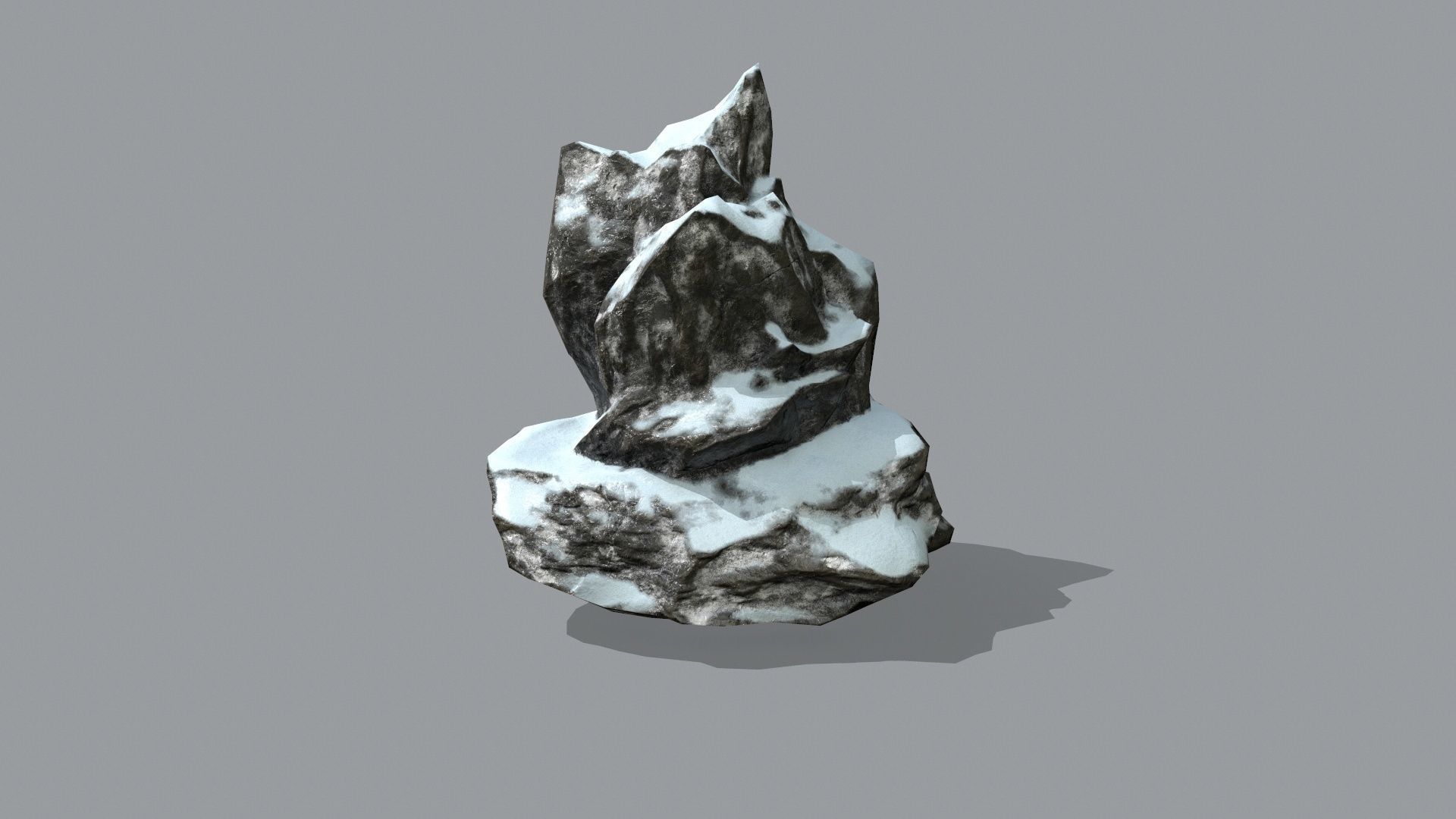Rock Set with snow Low-poly 3D model_13