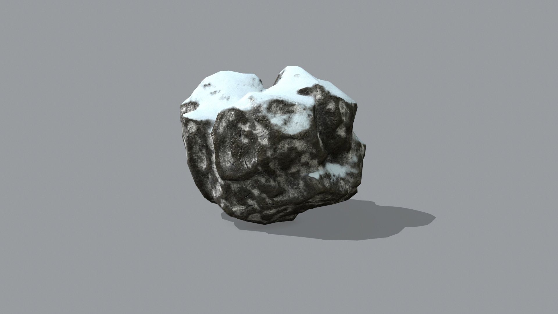 Rock Set with snow Low-poly 3D model_17