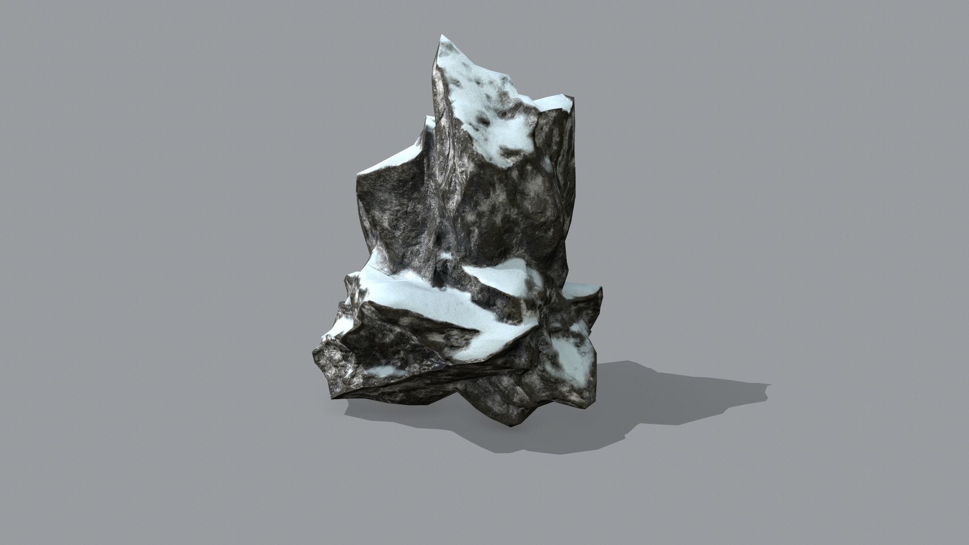 Rock Set with snow Low-poly 3D model_11
