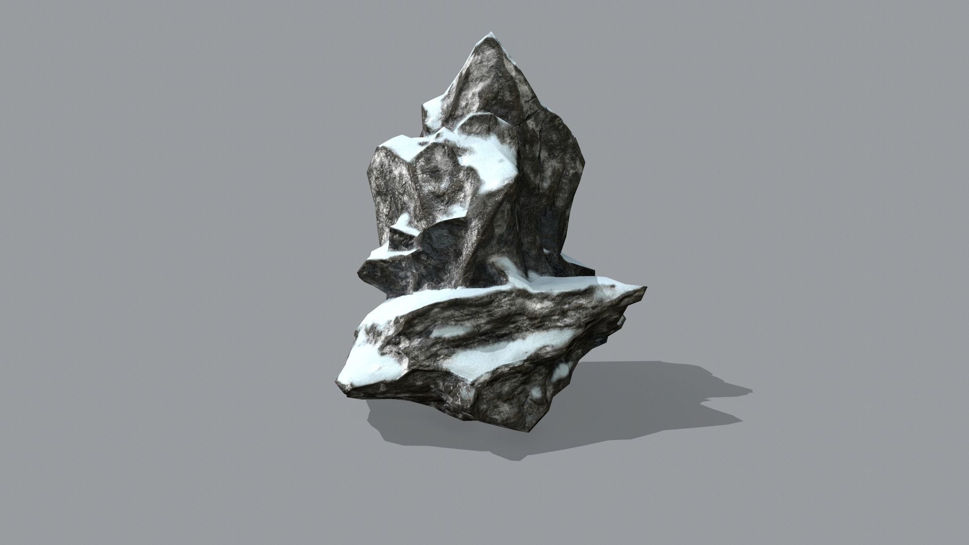 Rock Set with snow Low-poly 3D model_12