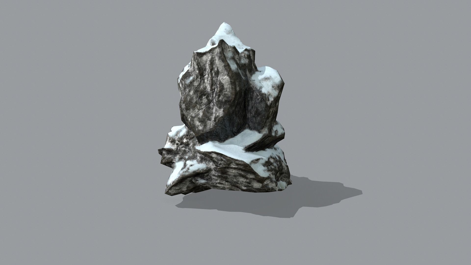 Rock Set with snow Low-poly 3D model_14
