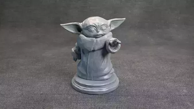 Low Poly Baby Yoda - Star Wars The Mandalorian - printable