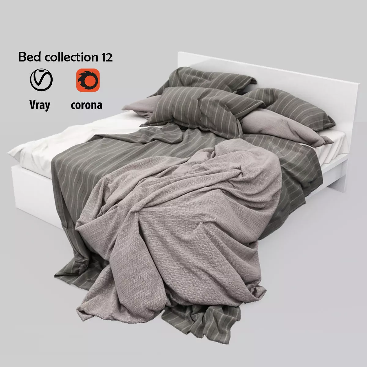 Bed collection 12 3D model_0