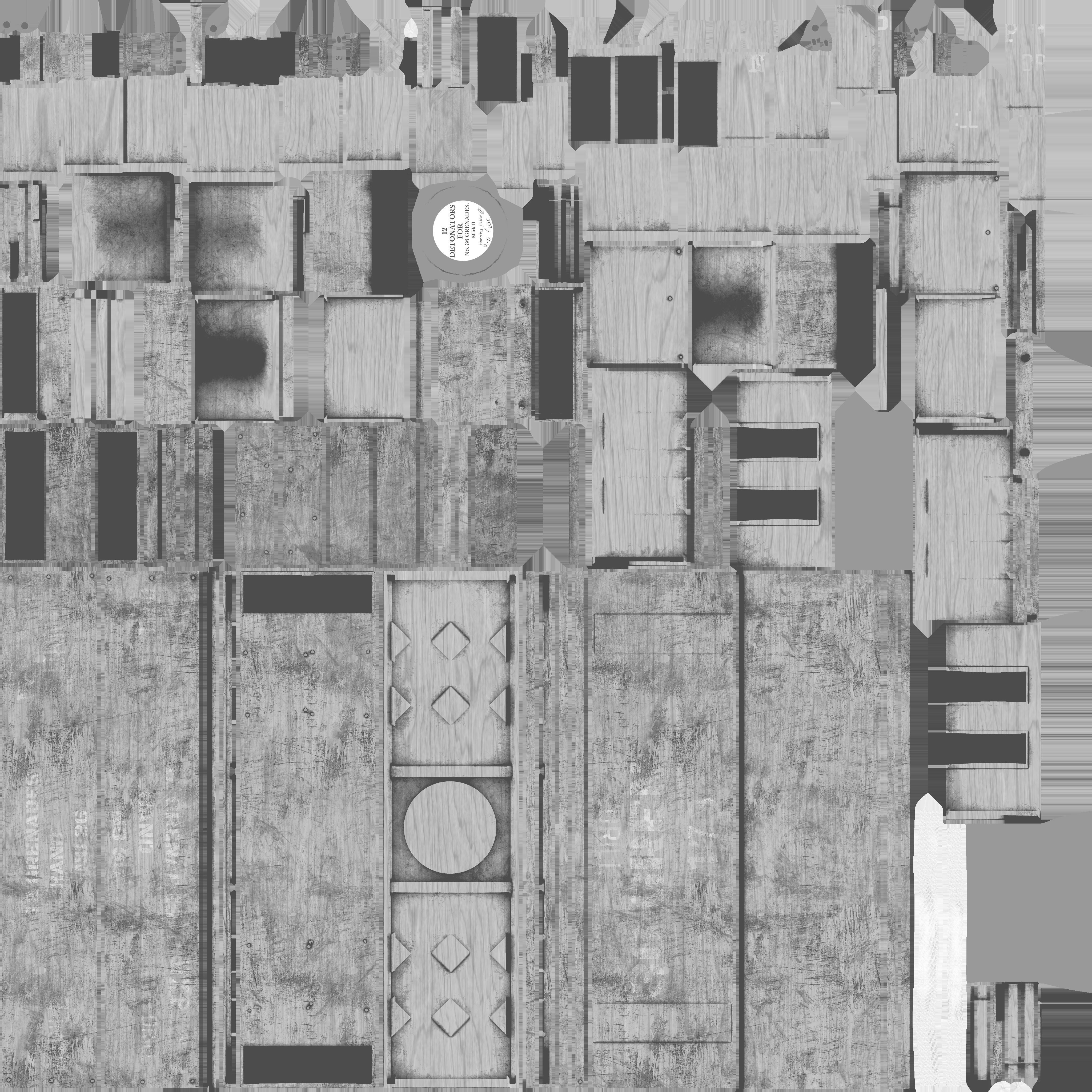 British army wooden grenade crate WW1 and WW2 Low-poly 3D model_7