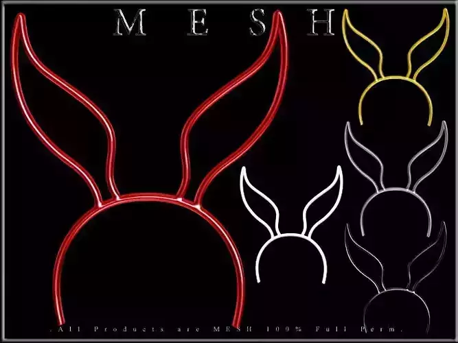 Bunny Headband Low-poly 3D model