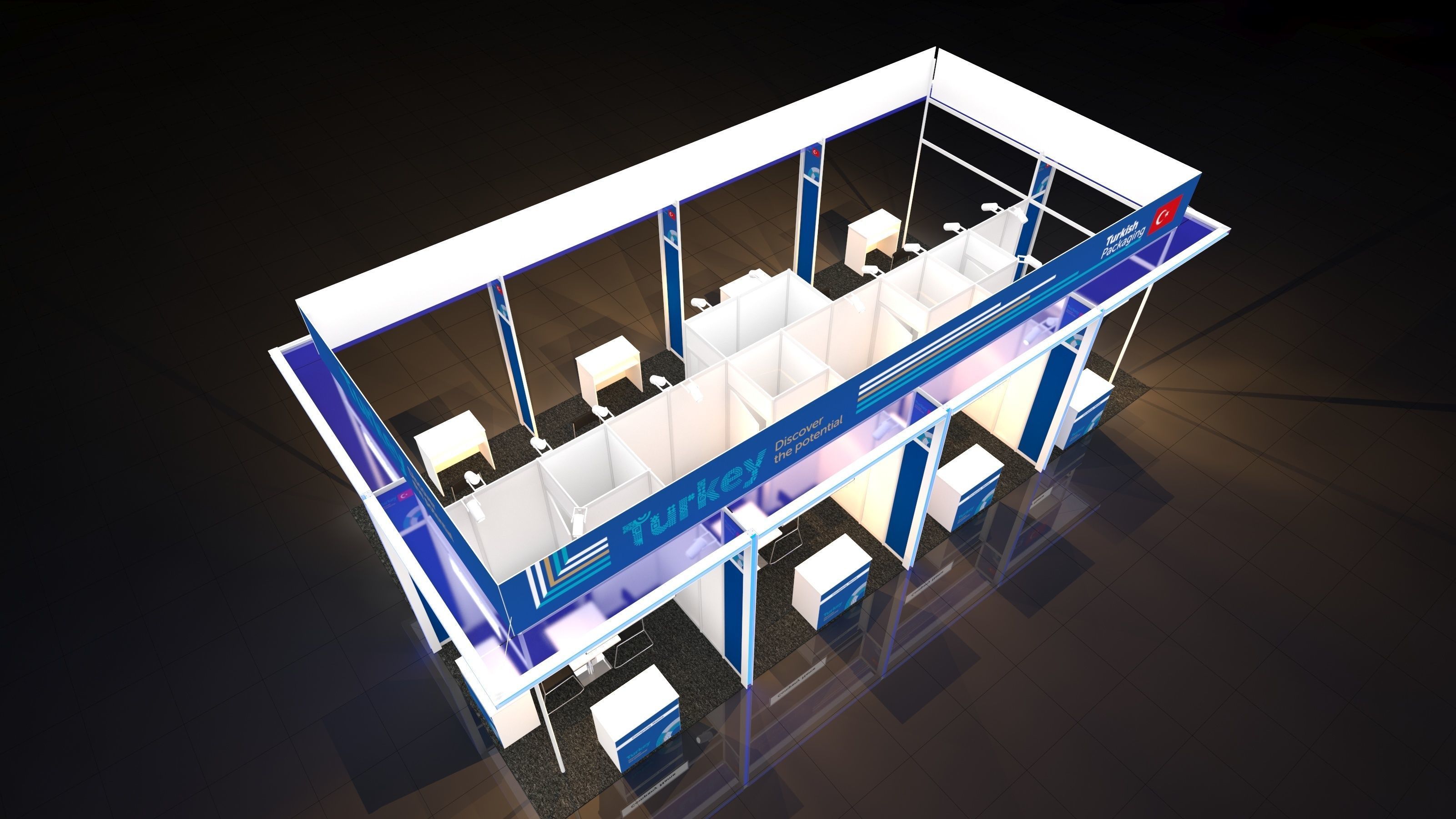 country participation stand according to 12x6  3D model_1