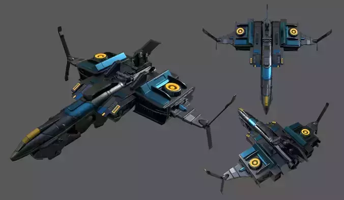 Spaceship Commander Starship combat low poly space scifi 