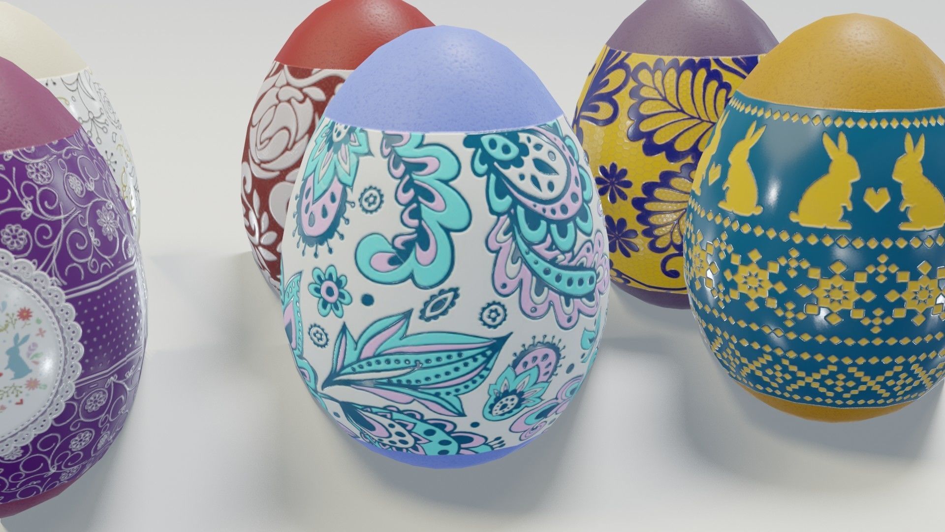 Easter Eggs 3D Model Low-poly 3D model_19