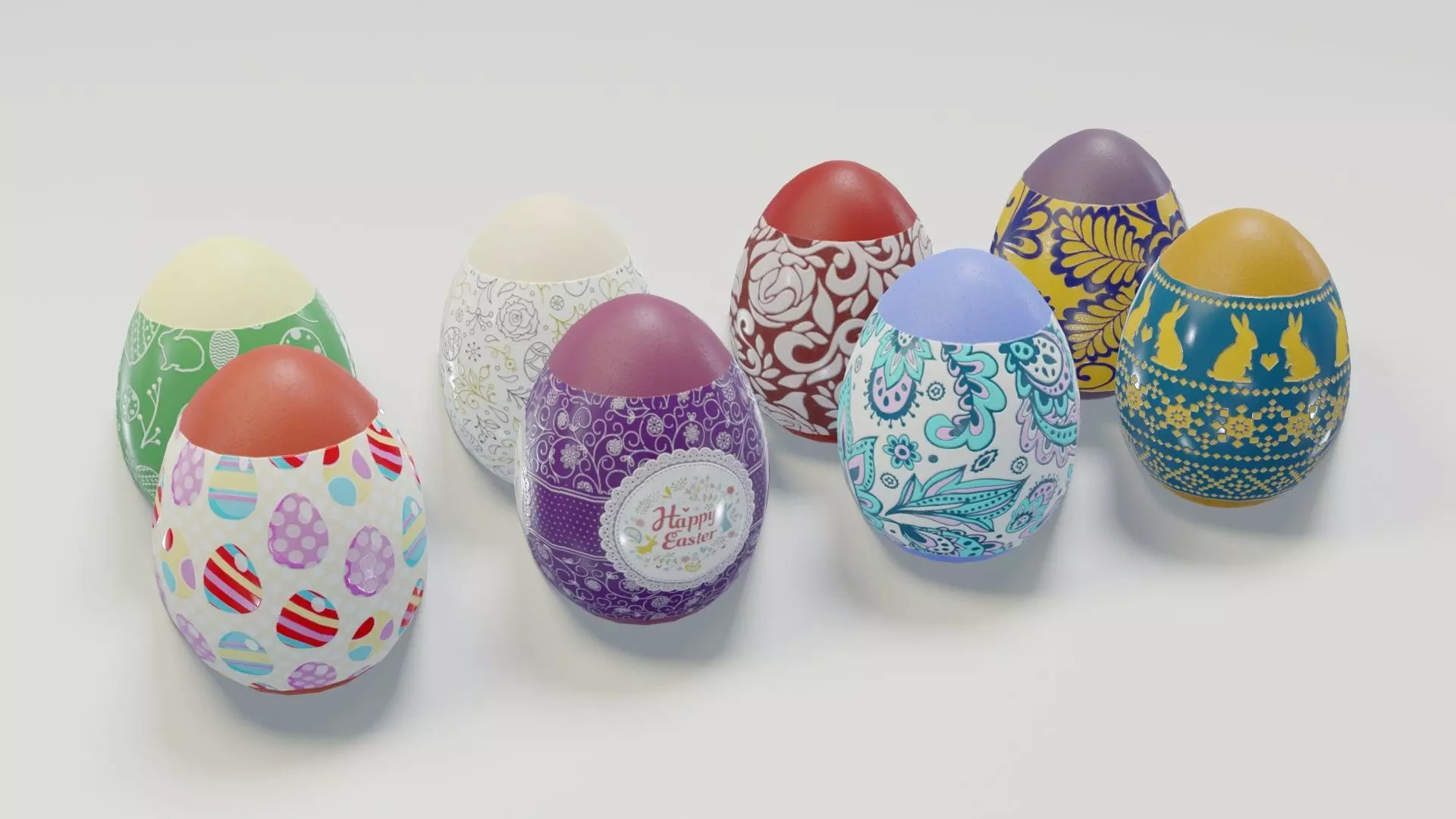 Easter Eggs 3D Model Low-poly 3D model_0