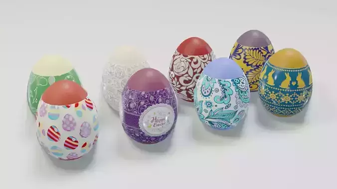 Easter Eggs 3D Model Low-poly 3D model