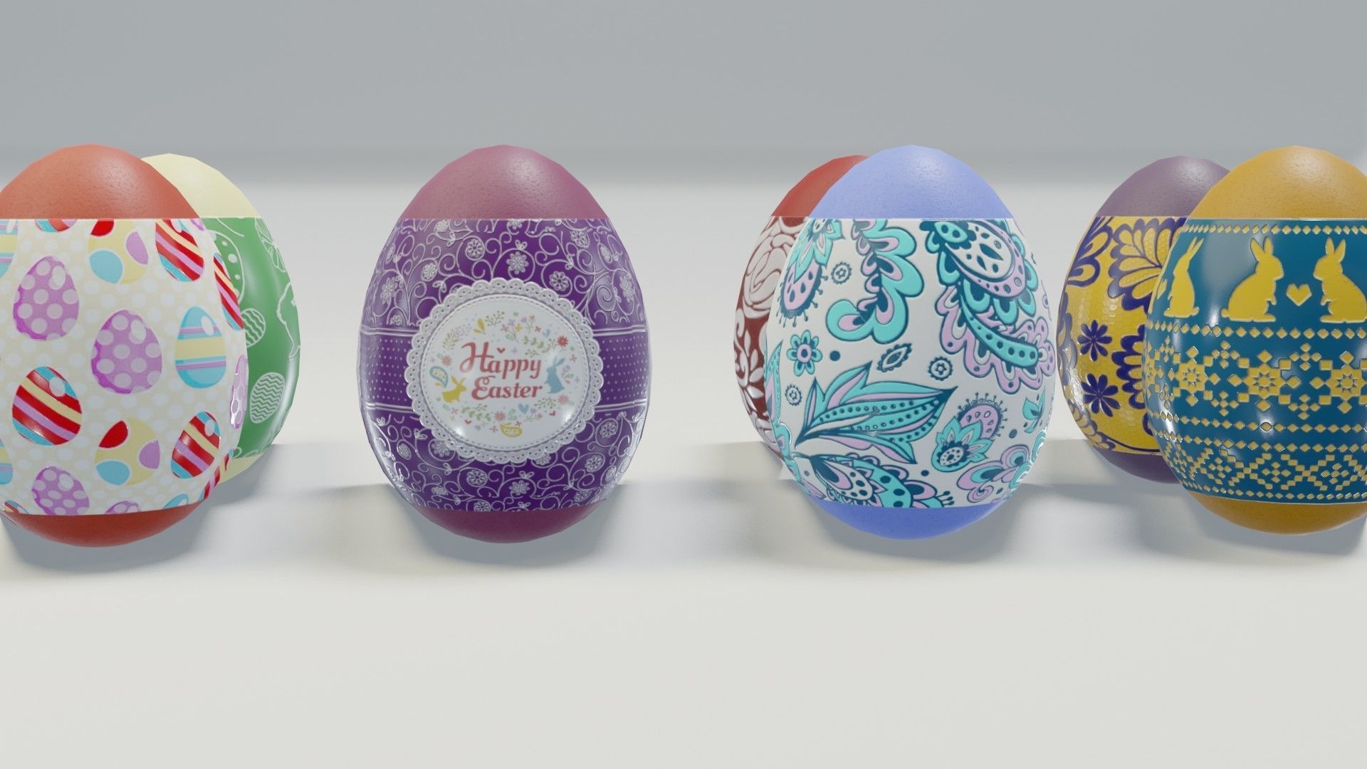 Easter Eggs 3D Model Low-poly 3D model_11