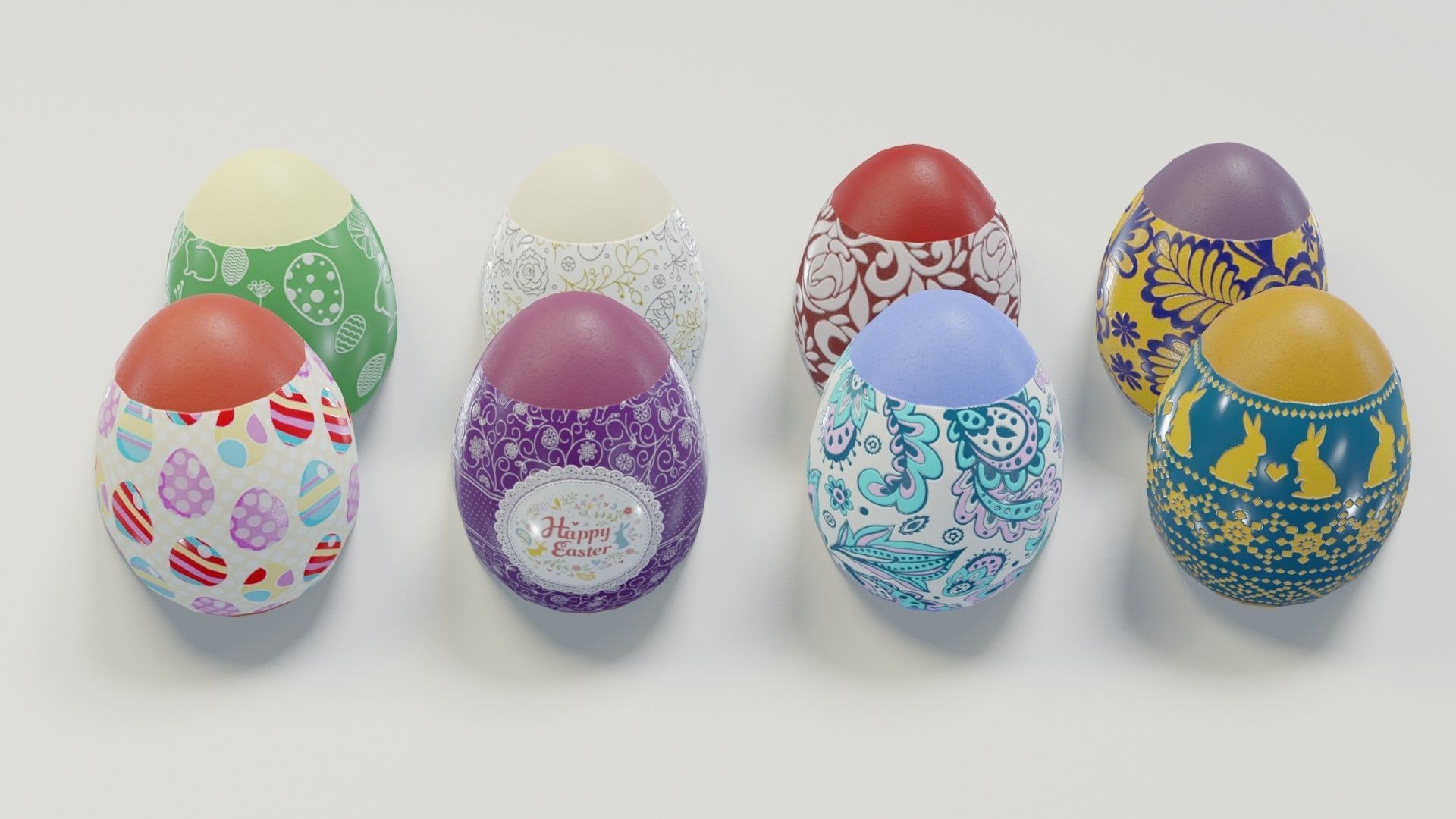 Easter Eggs 3D Model Low-poly 3D model_16