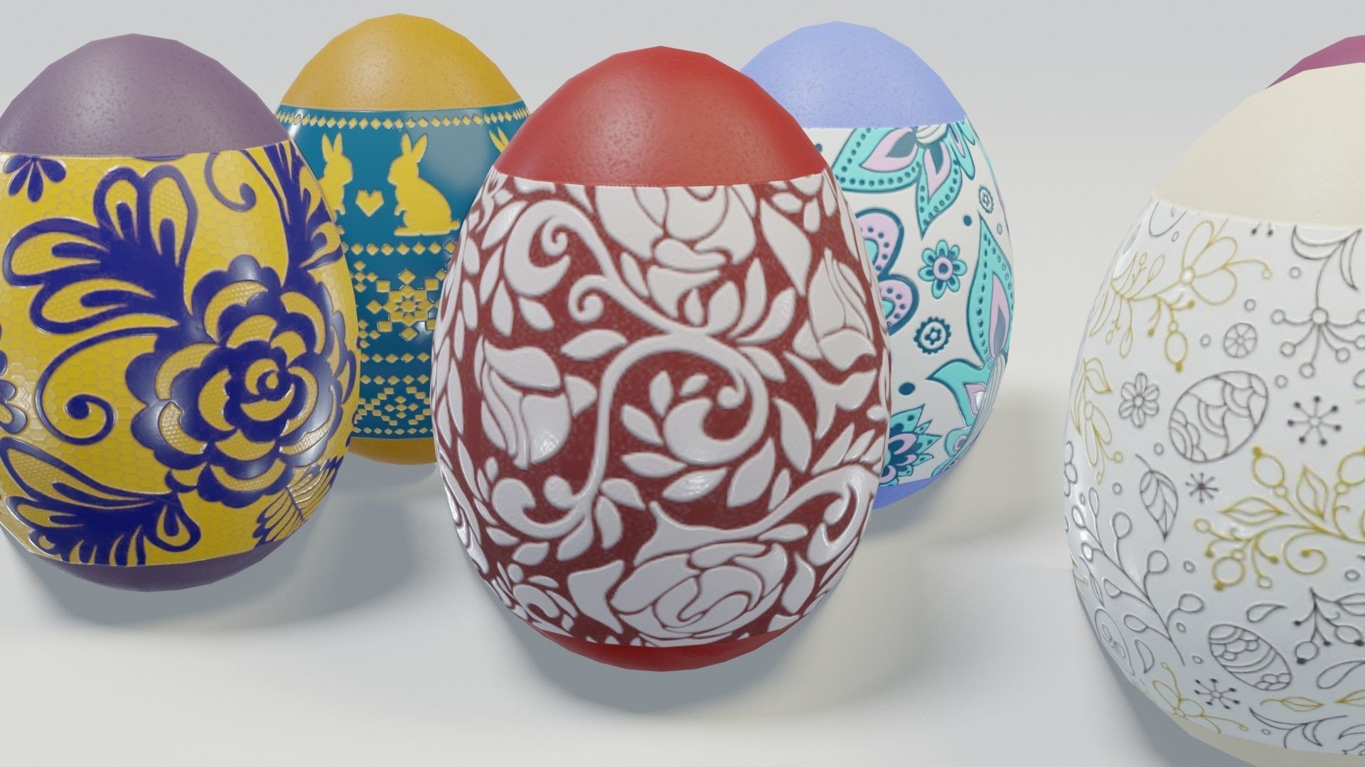 Easter Eggs 3D Model Low-poly 3D model_3