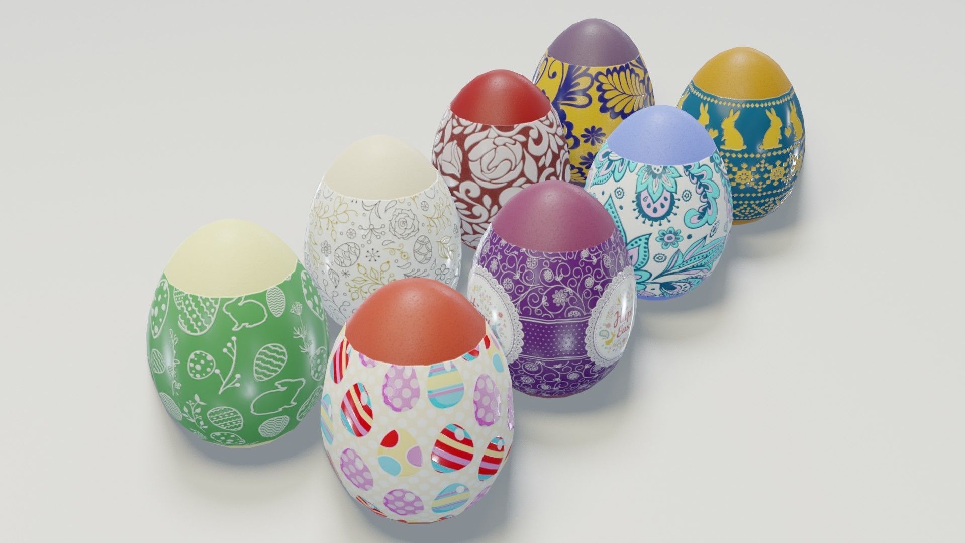 Easter Eggs 3D Model Low-poly 3D model_7