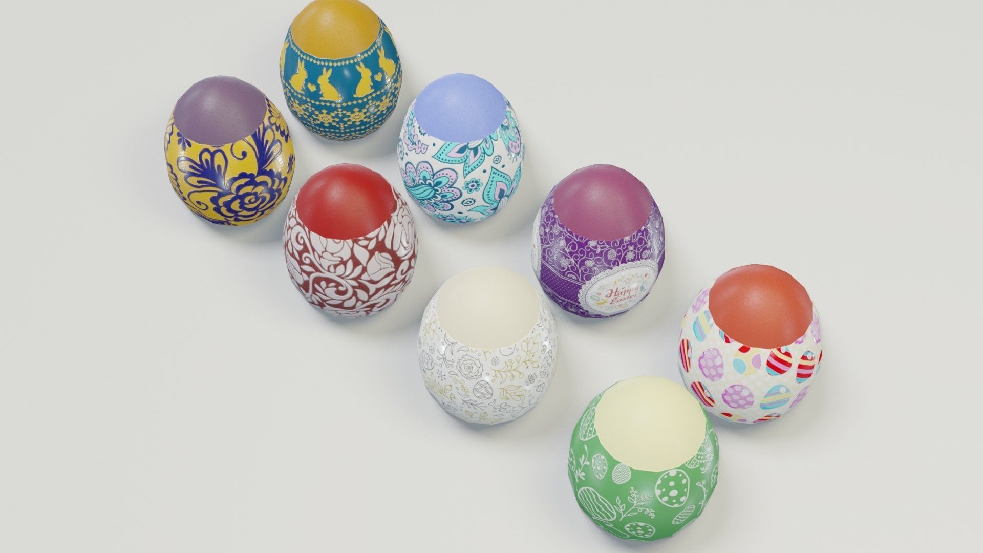 Easter Eggs 3D Model Low-poly 3D model_9