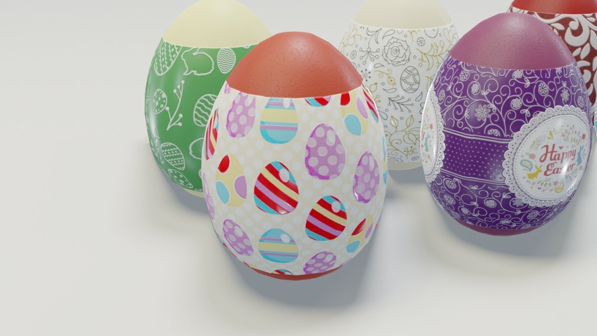 Easter Eggs 3D Model Low-poly 3D model_17