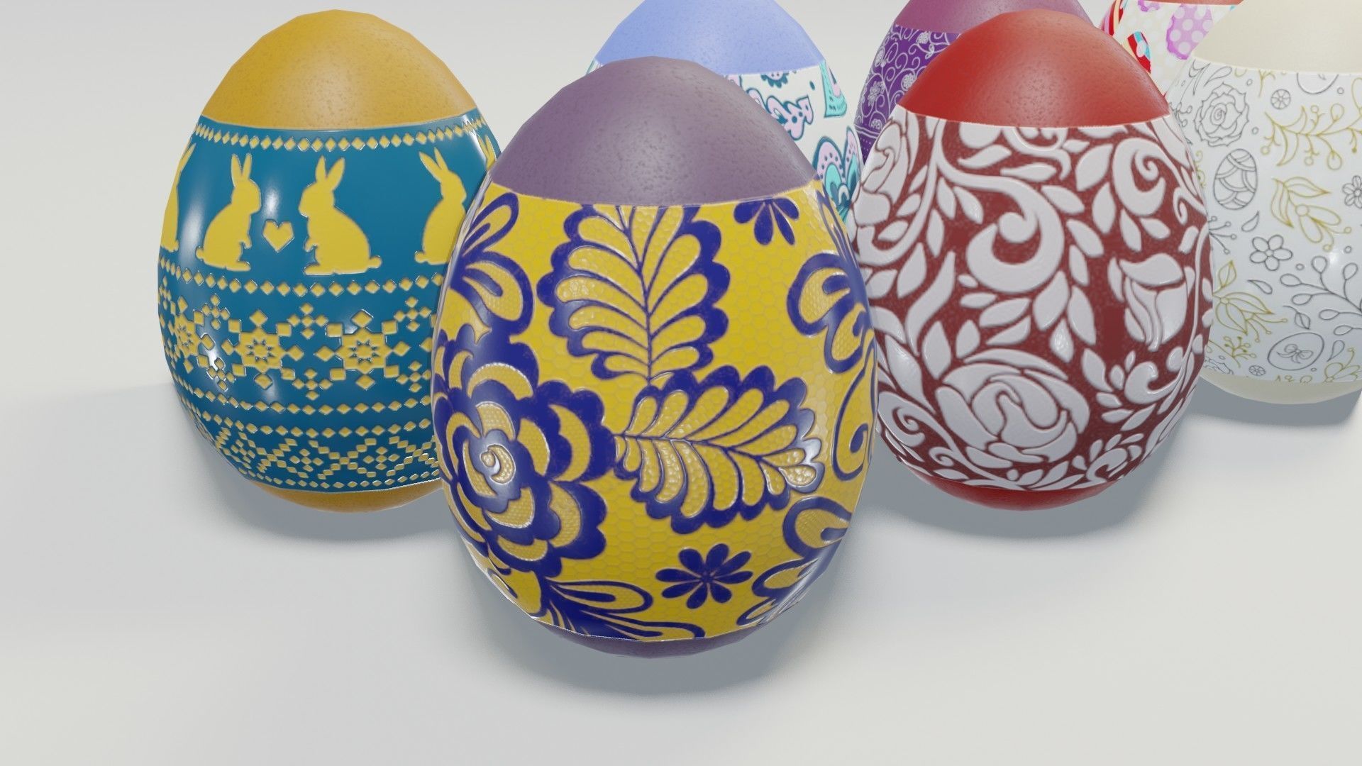 Easter Eggs 3D Model Low-poly 3D model_2