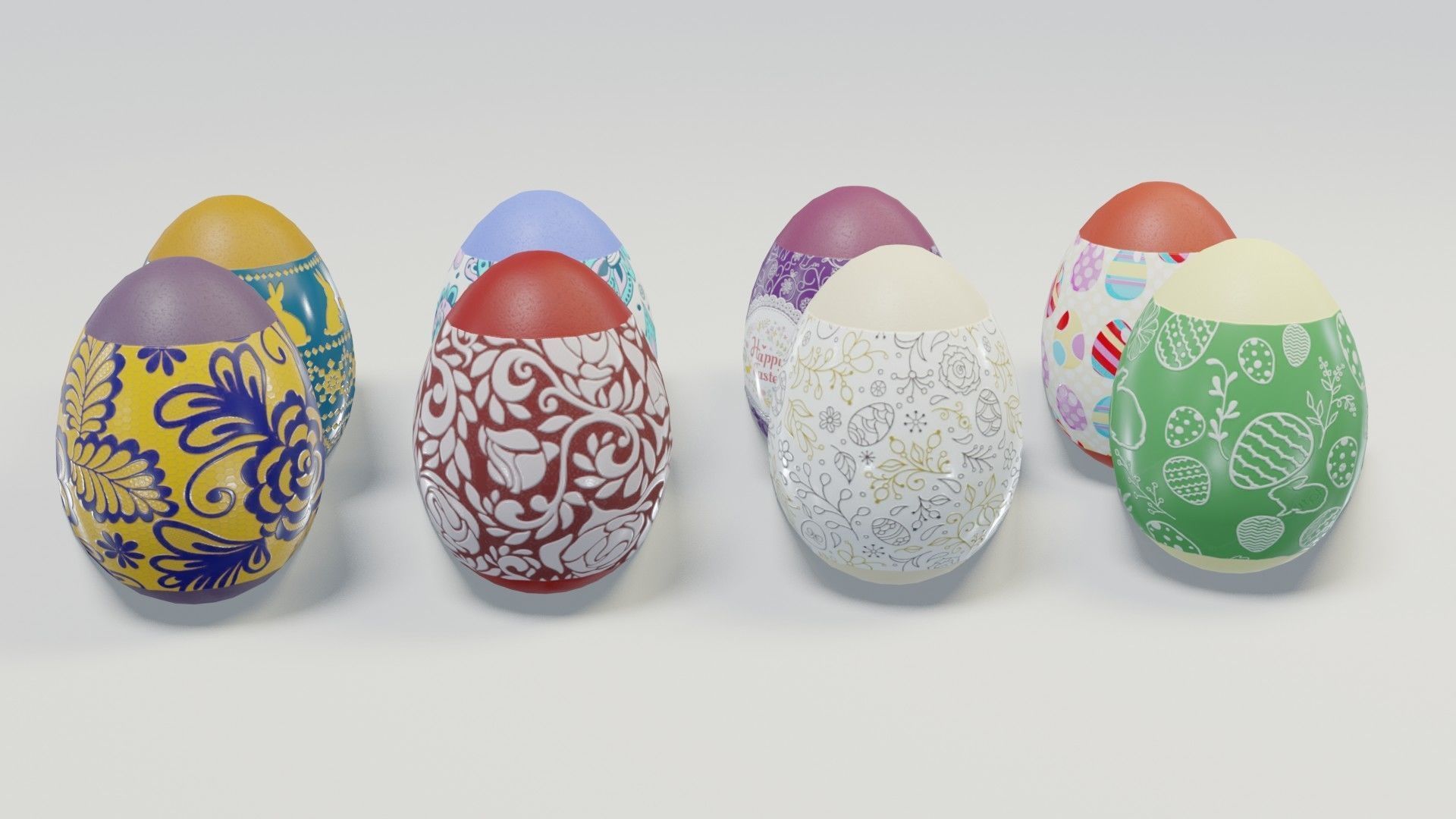 Easter Eggs 3D Model Low-poly 3D model_8