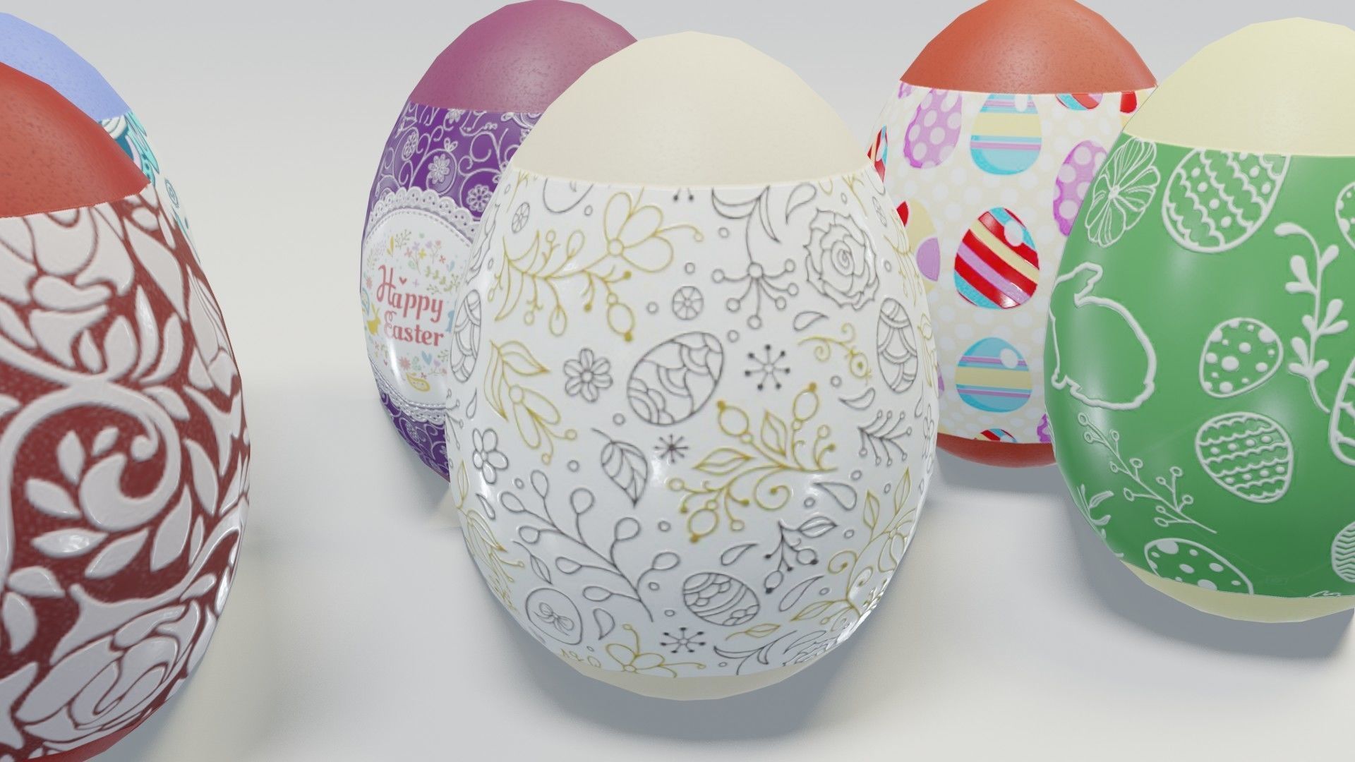 Easter Eggs 3D Model Low-poly 3D model_4