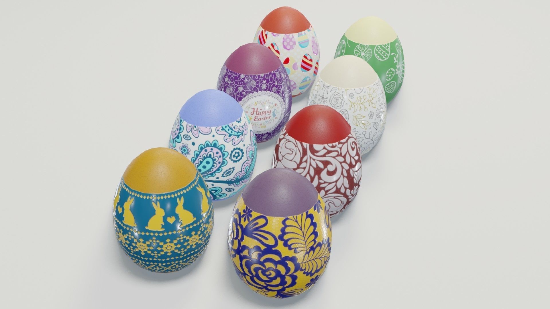 Easter Eggs 3D Model Low-poly 3D model_6
