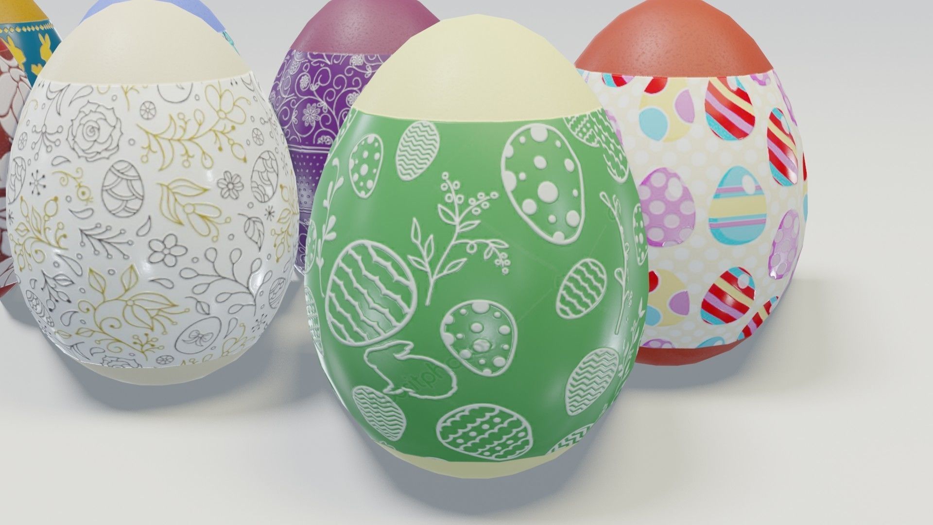 Easter Eggs 3D Model Low-poly 3D model_5