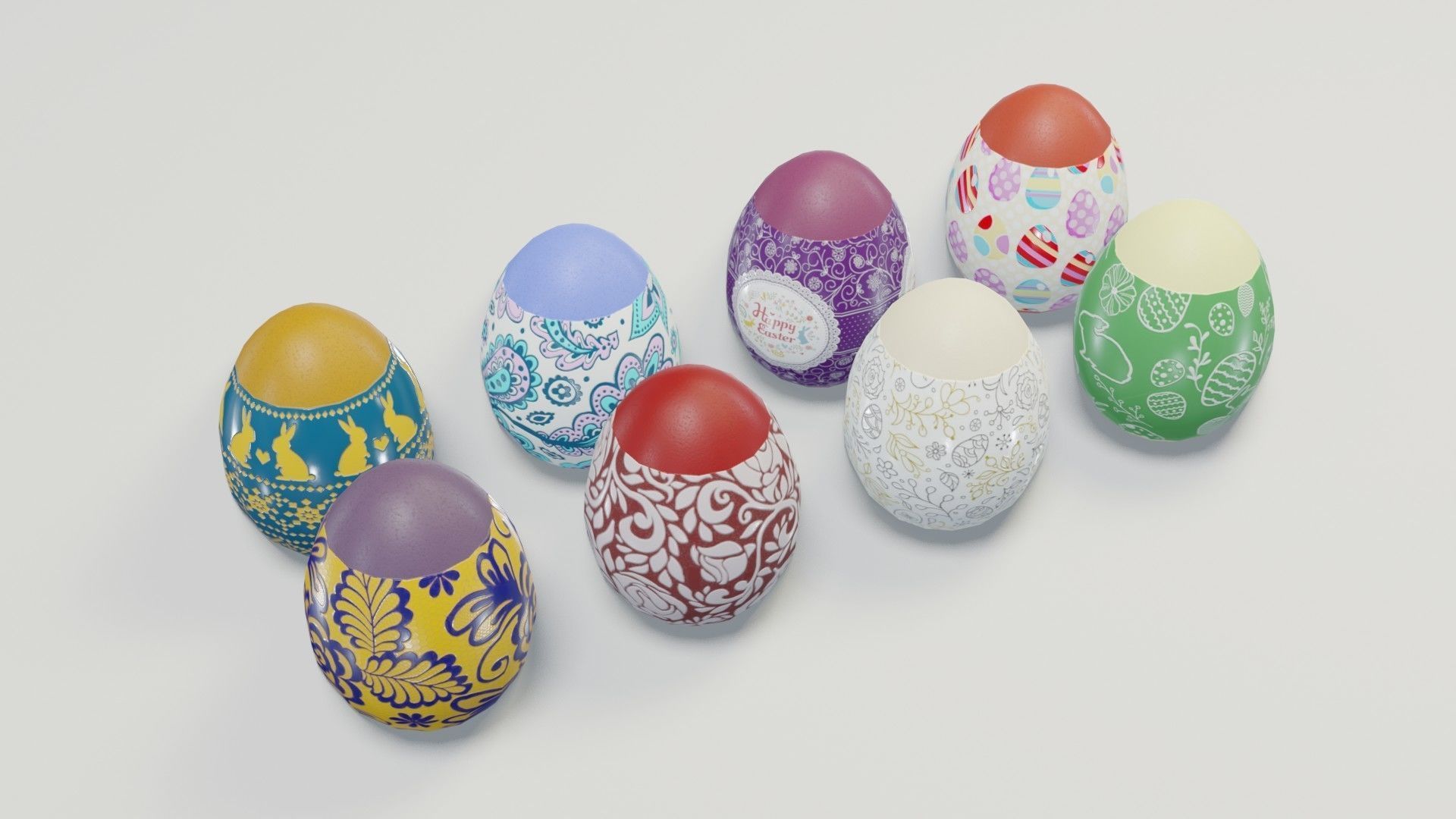Easter Eggs 3D Model Low-poly 3D model_13