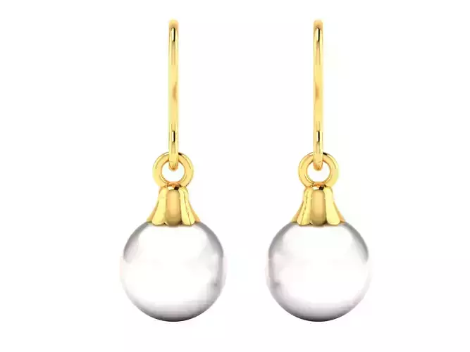 Women pearl earrings 3dm render detail 
