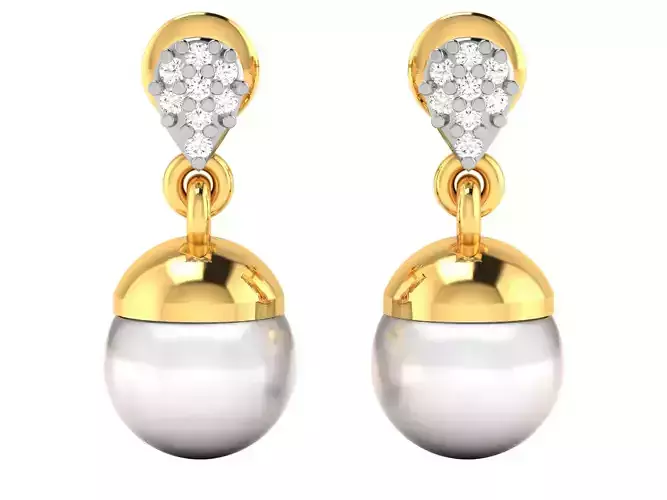 Women pearl earrings 3dm render detail 