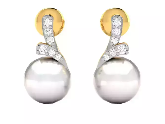Women pearl earrings 3dm render detail 
