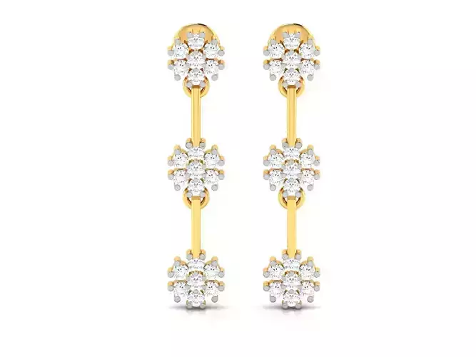 Women earrings 3dm render detail