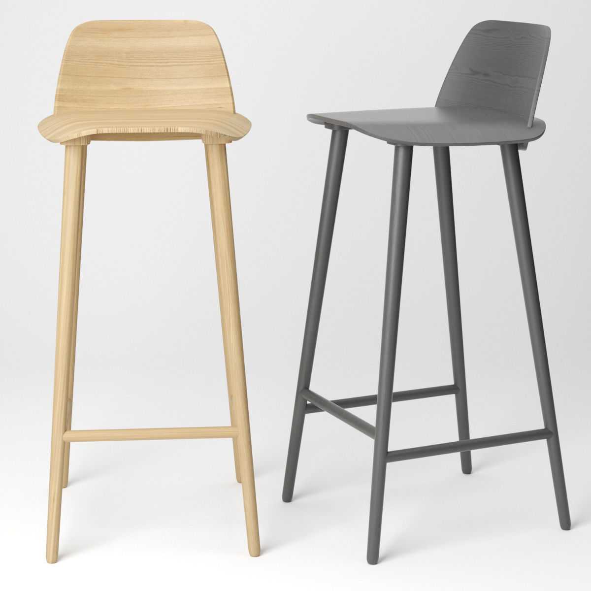 Muuto  Nerd Bar Chair 3D model_2