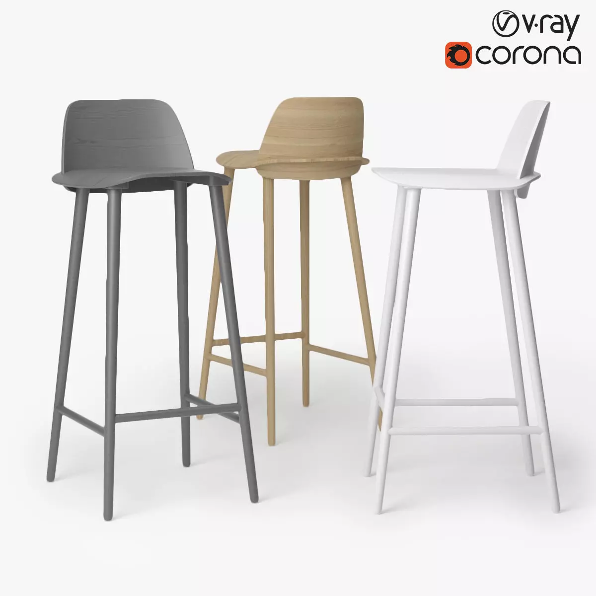 Muuto  Nerd Bar Chair 3D model_0
