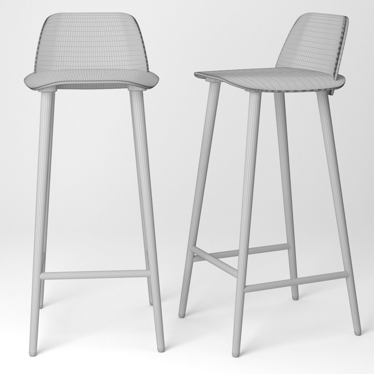 Muuto  Nerd Bar Chair 3D model_3