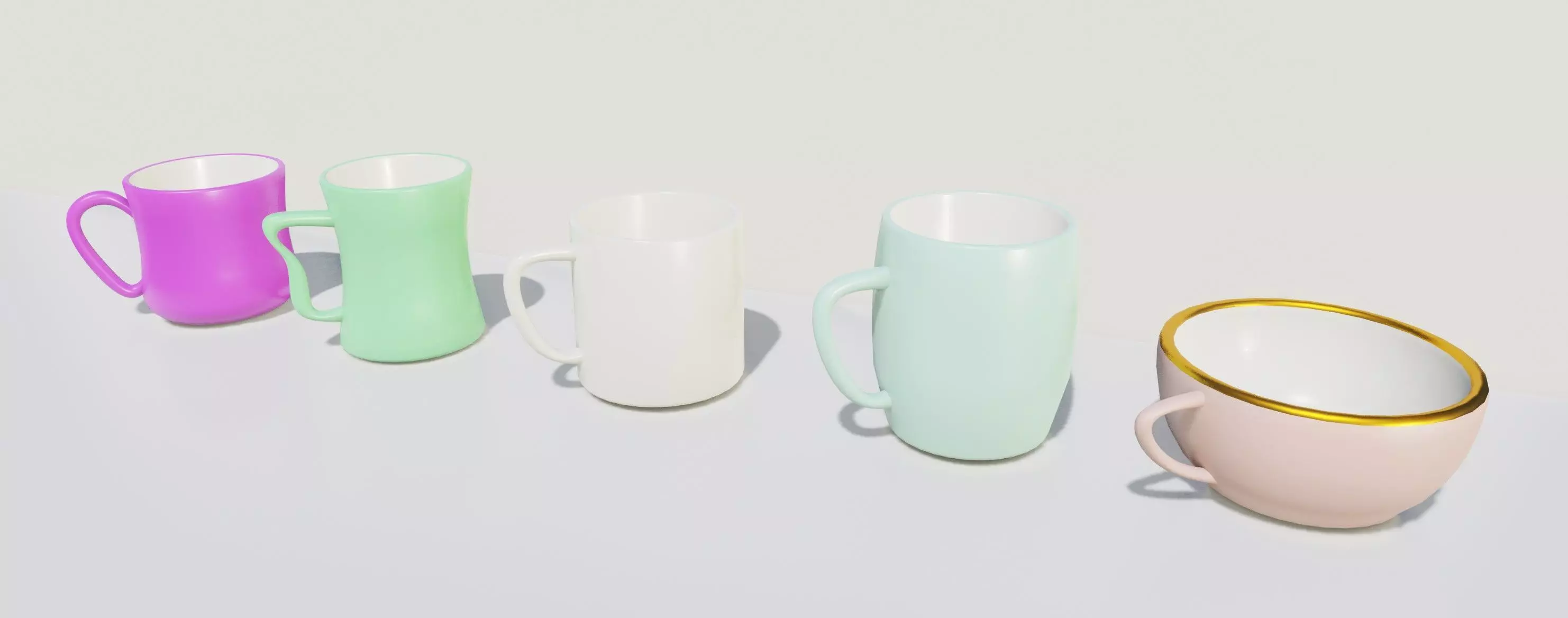 Mugs Pack Low-poly 3D model_0