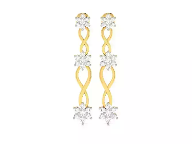 Women earrings 3dm render detail