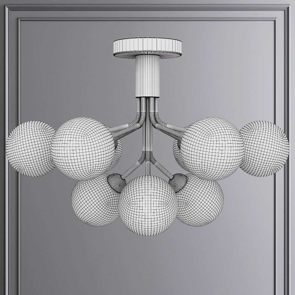 Nuura APIALES 9 CEILING by Sofie Refer Brass and Clear 3D model_1