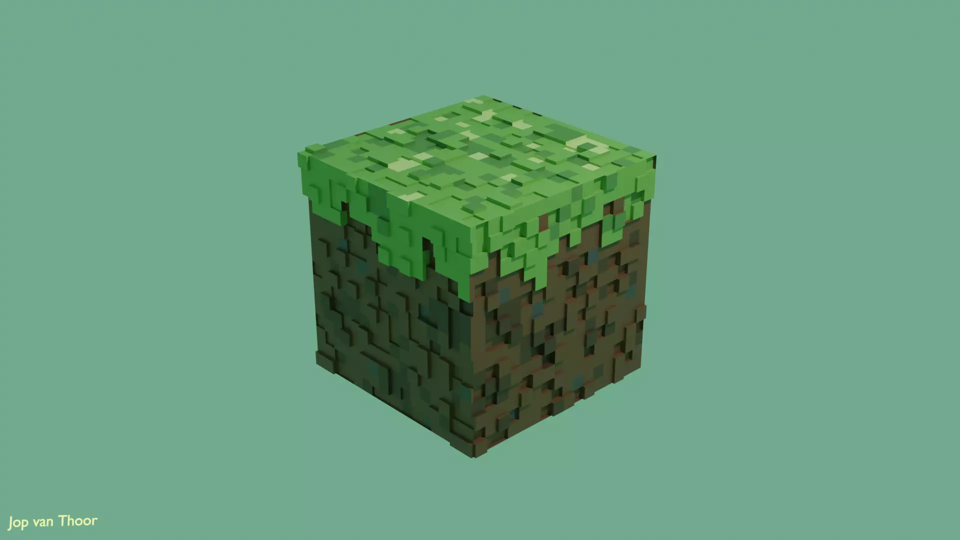 Minecraft Cube Low-poly 3D model_0