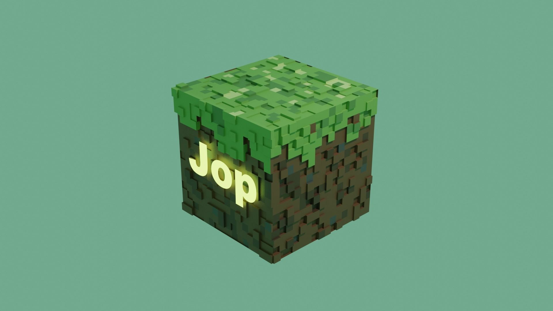 Minecraft Cube Low-poly 3D model_2